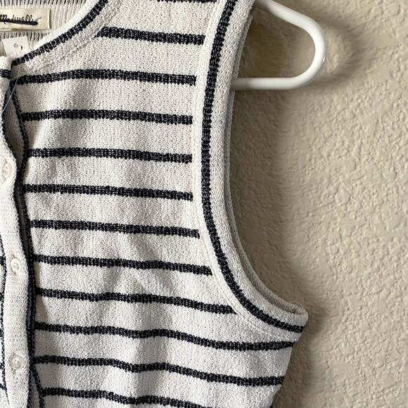 MADEWELL Women Split-Crewneck Cardigan Tank Size S NWT Summer Work Outfit - Picture 5 of 7